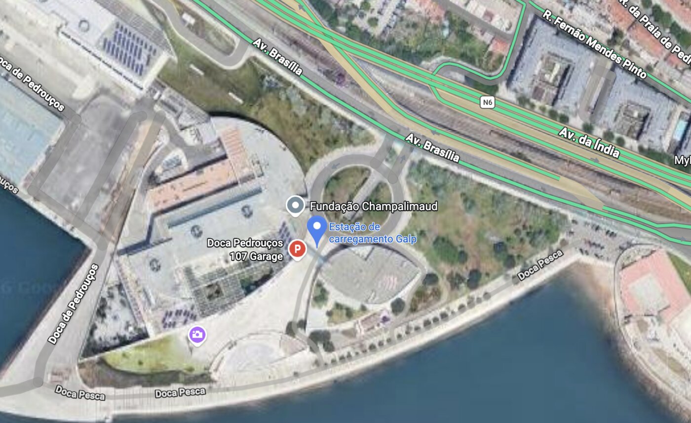 Map of the paid parking inside the Champalimaud venue